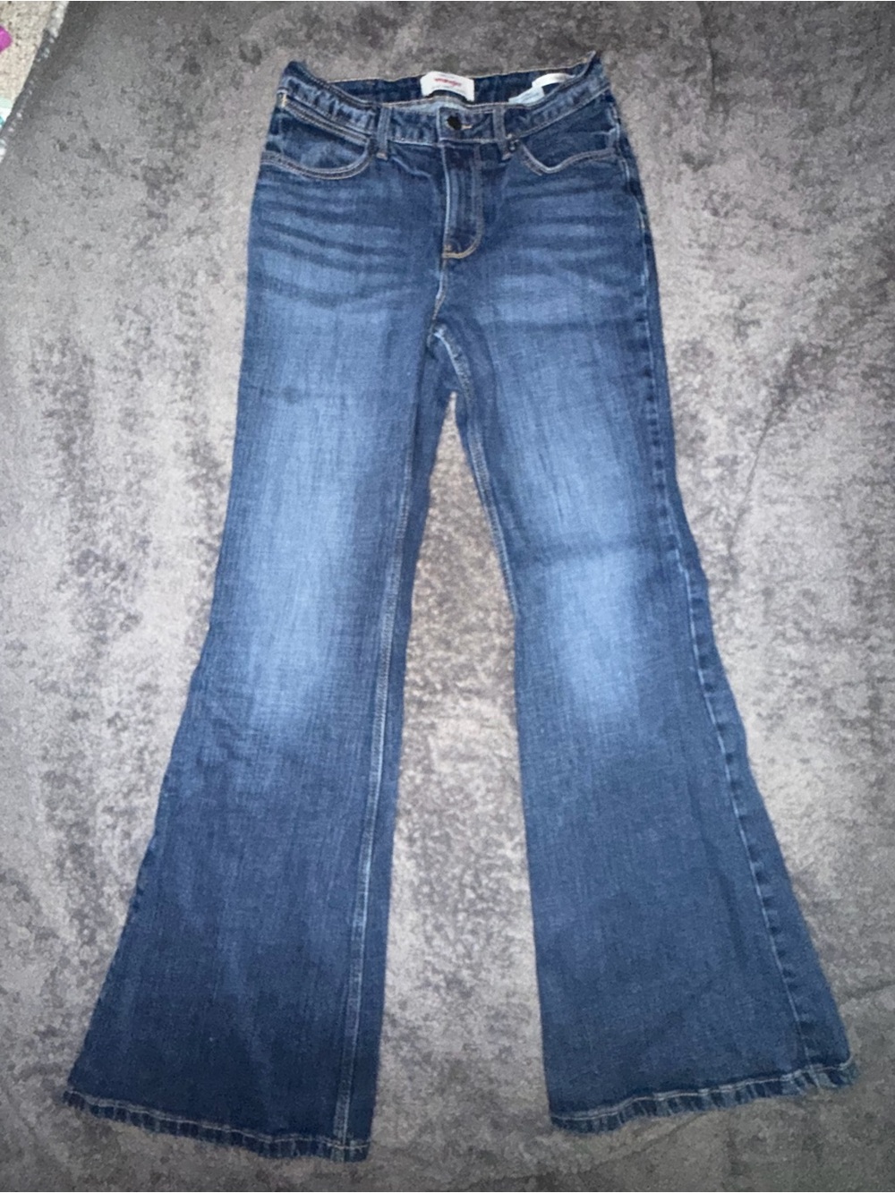 Wrangler Blue Flared Wide Leg Jeans